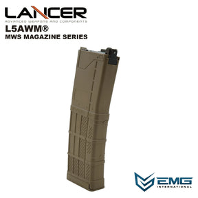 Lancer L5AWM V2 Gas Magasin til TM MWS 35 BBs - Tan