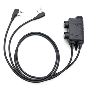 M56 DUALCOMM PTT, Kenwood / Baofeng 2-pin Connector