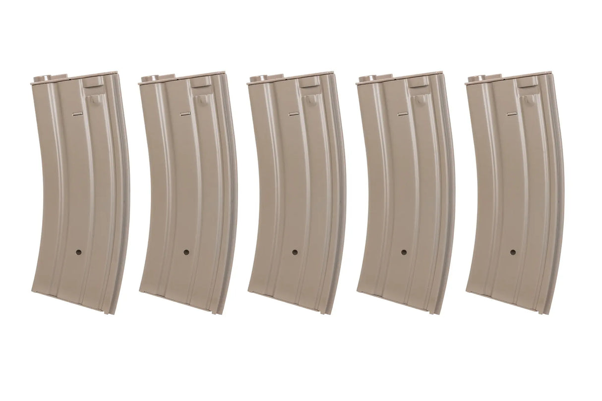 Set of 5 low-cap 70-ball metal magazines Specna Arms Flat Dark Earth