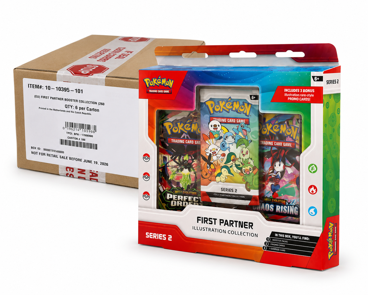 Pokémon First Partner Illustration Collection Series 2 - Forseglet kasse med 6 stk.