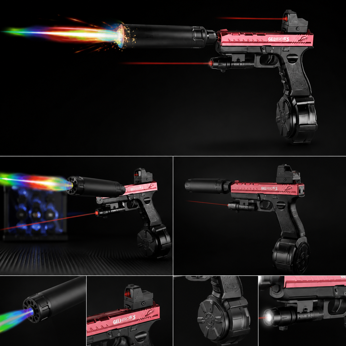Gel Blaster GCOCK Helautomatisk m/Tracer - Svart/Röd