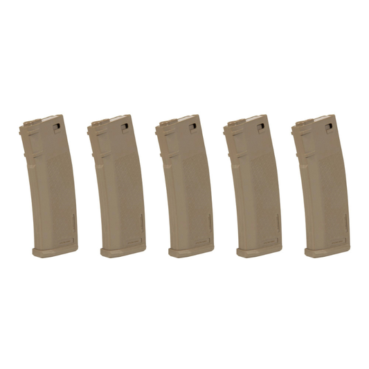5 stycken 125 kulors S-Mag Mid-Cap magasin - Tan