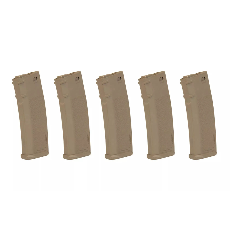 Set om 5 S-Mag Hi-Cap magasin á 380 BBs - Tan