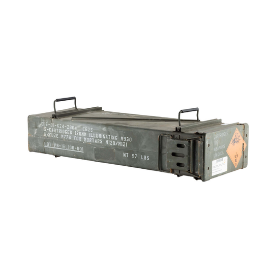 Begagnad ammunitionslåda 120 mm