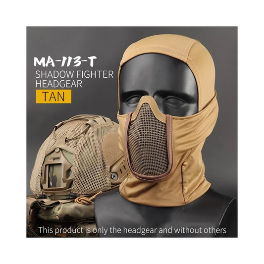 Shadow Balaclava med Steel Half Fighter Ansiktsmask – Tan