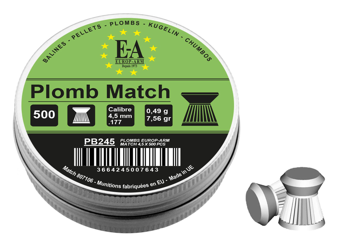 Europ-Arm Match fladhoved-hagl 4,5 mm – 0,49 g, 500 stk.