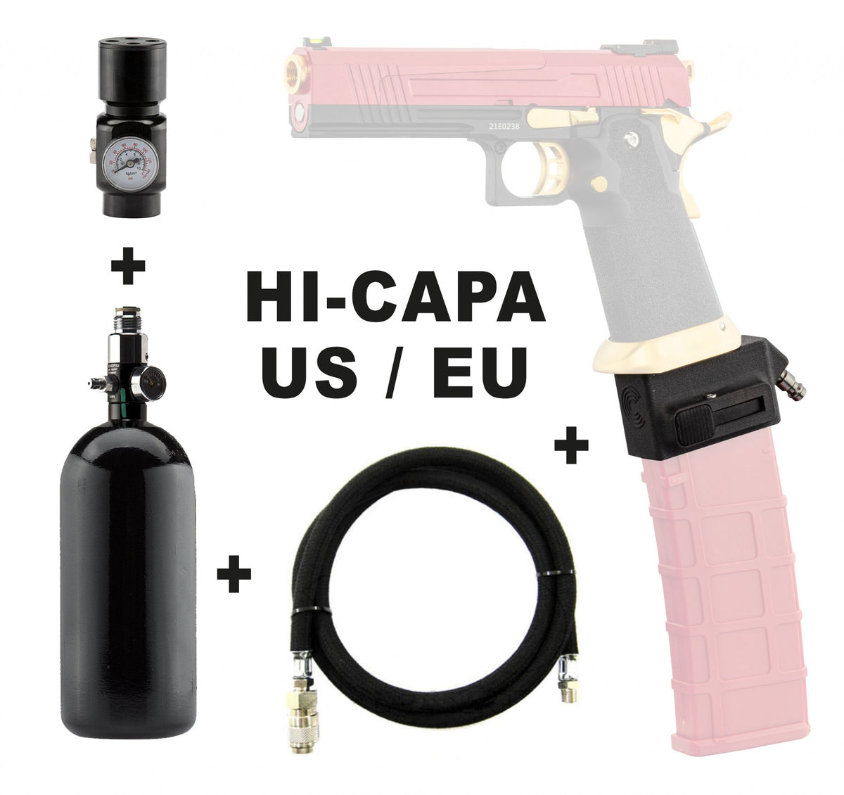 HPA Adapter m/ Tank og Regulator - EU Studs