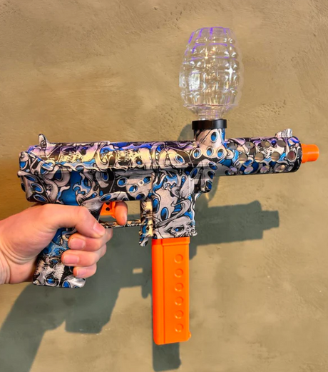 Splatter TEC9 Gel Blaster - Blå/Sølv Grafiti