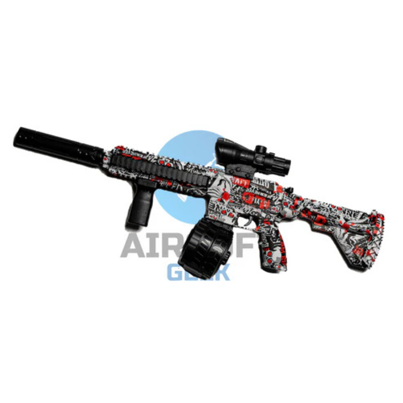 Splatter M416 Gel Blaster - Röd Graffiti