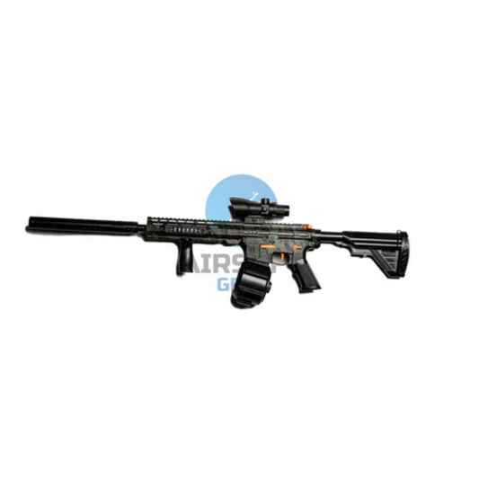 Splatter M4 Gel Blaster - Grön/Svart Camo