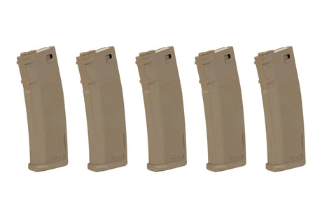 5 stycken 125 kulors S-Mag Mid-Cap magasin - Tan