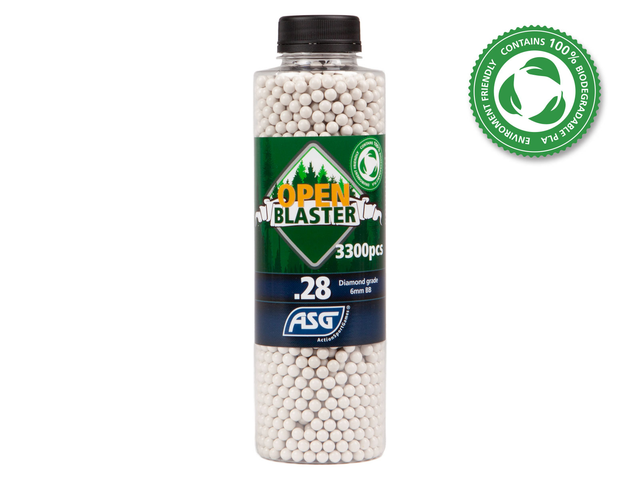 Open Blaster, 0.28g, airsoft bio BB, 3300 stk. flaske