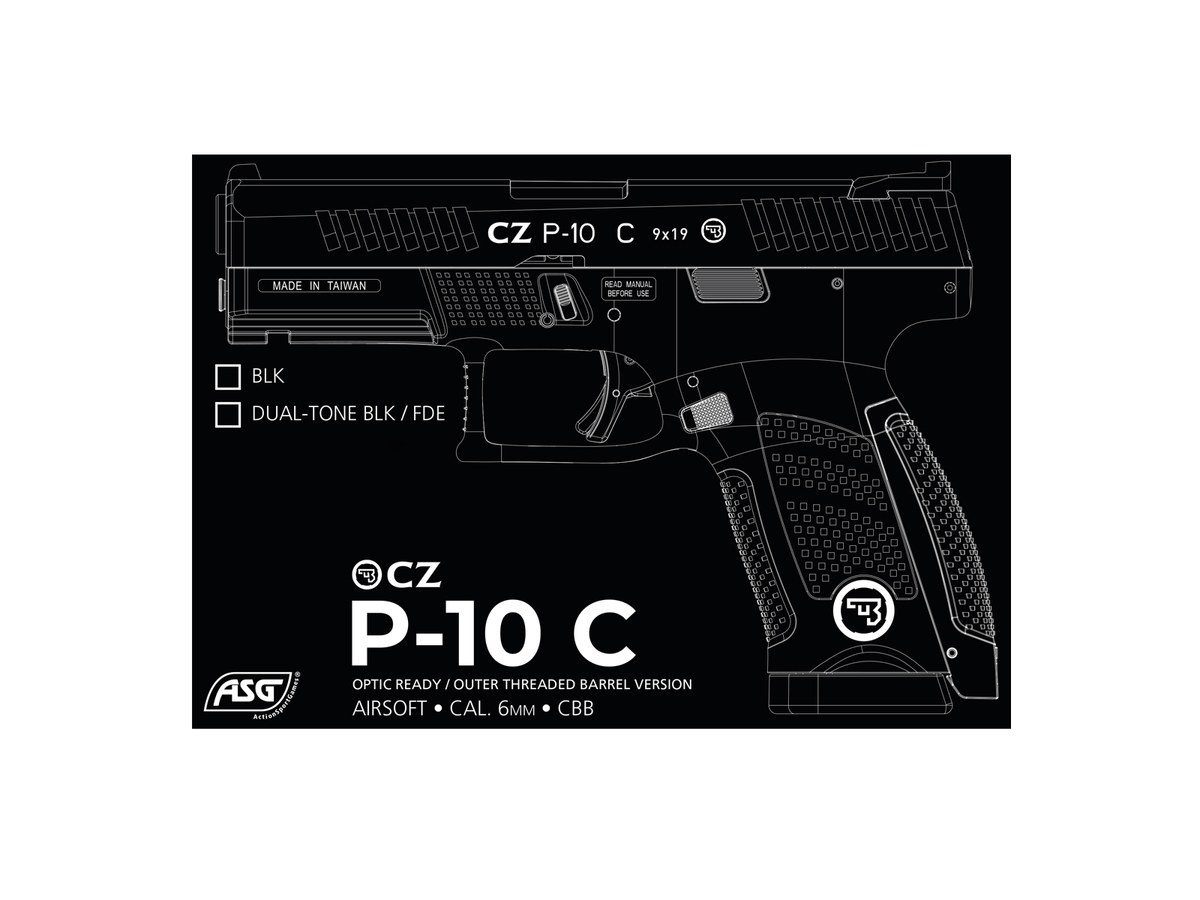 CZ P-10C, CO2, Blow Back, FDE, OR-OT