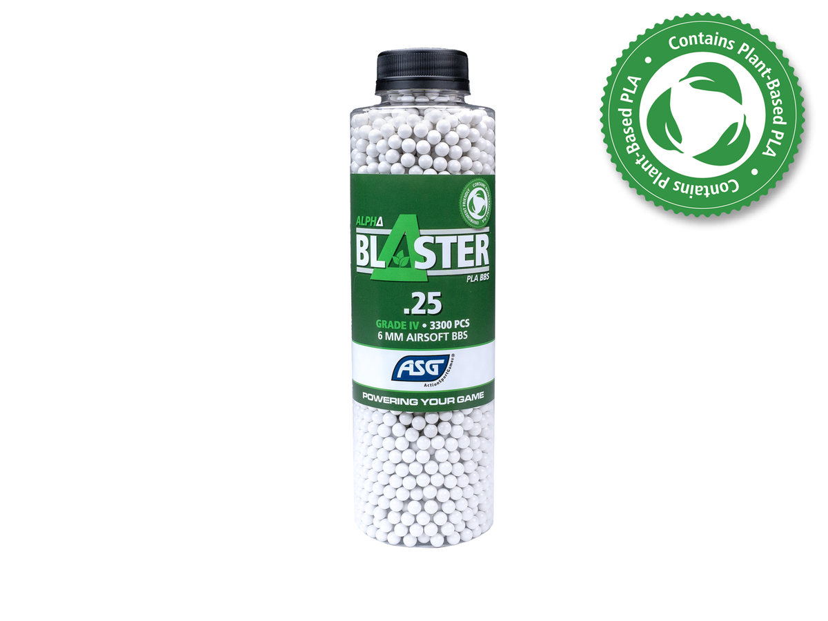 Alpha Blaster PLA kugler, 0,25 g, 3300 stk. - flaske