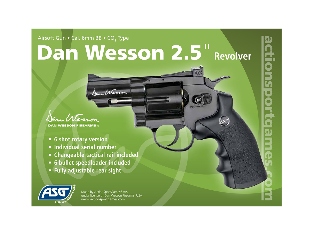 ASG Dan Wesson 2,5" CO2 Revolver - Sort, Full Metal