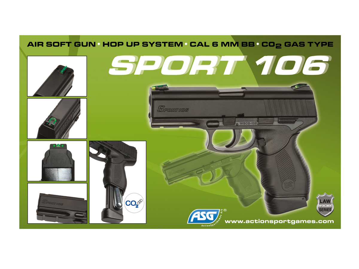 ASG Sport 106, CO2, Non Blow Back, Sort