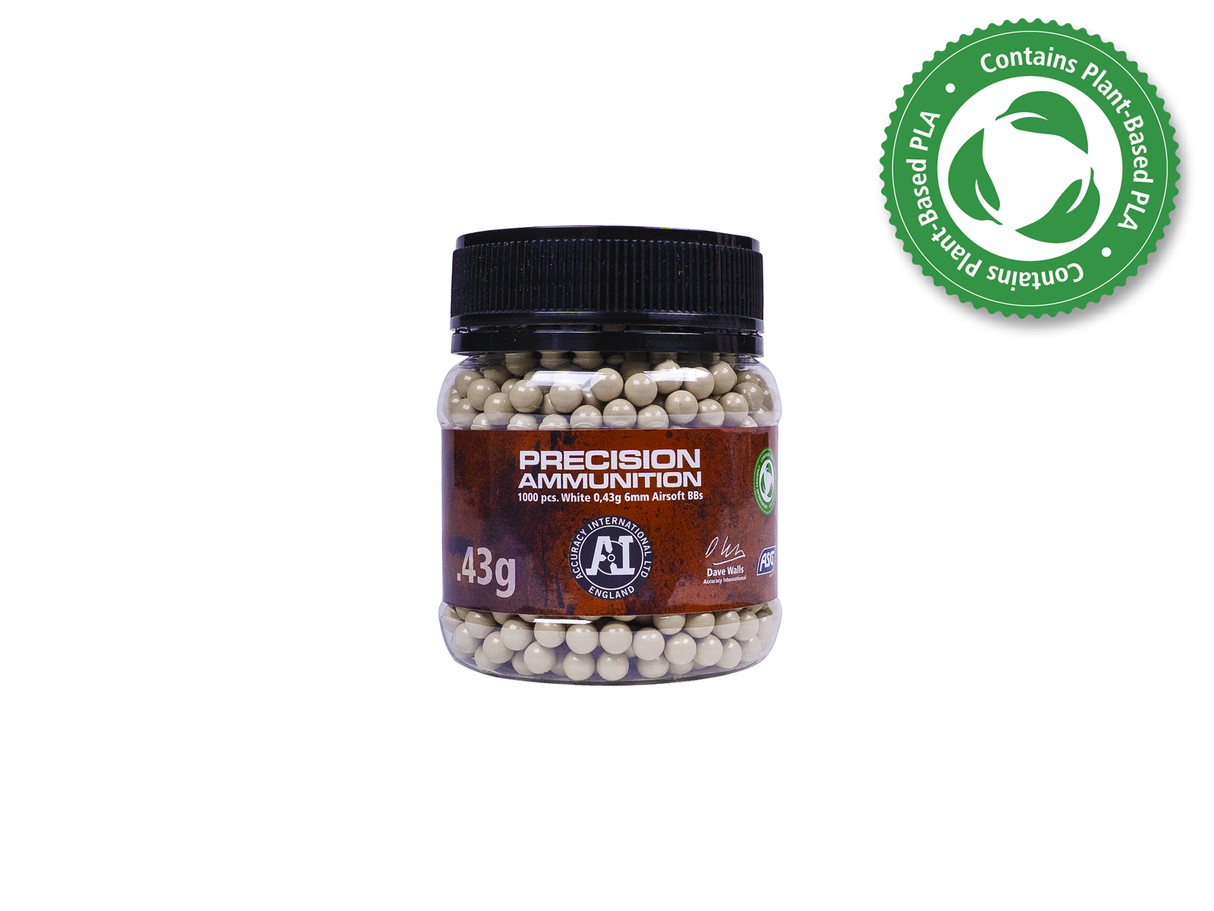 ASG Accuracy International BB 0,43 g - Hvid, 1000 stk.