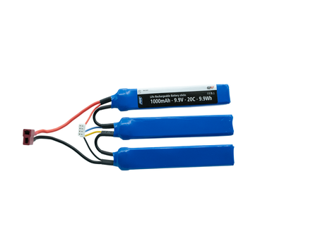 9.9v LI-FE Battery 1000 mAh, 20C, 3 stick, T-Plug