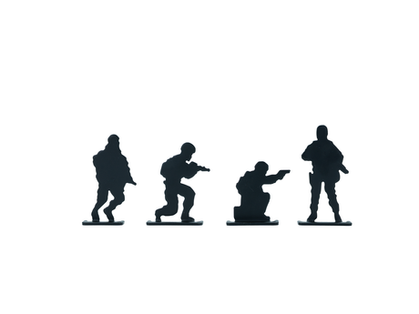 Soldier metal silhouette target set, 4-piece reactive squad