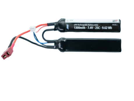 7.4v Li-Po Battery 1300 mAh, 25C, 2 stick, T-Plug