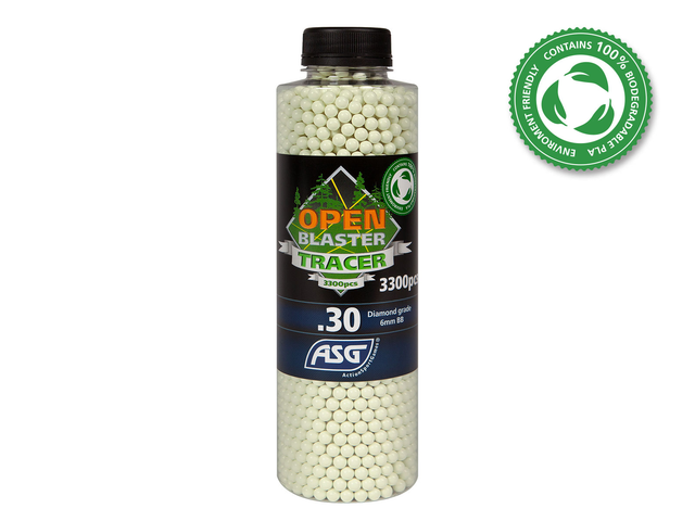 OPEN BLASTER, 0.30G, AIRSOFT TRACER BIO BB, 3300 STK. FLASKE