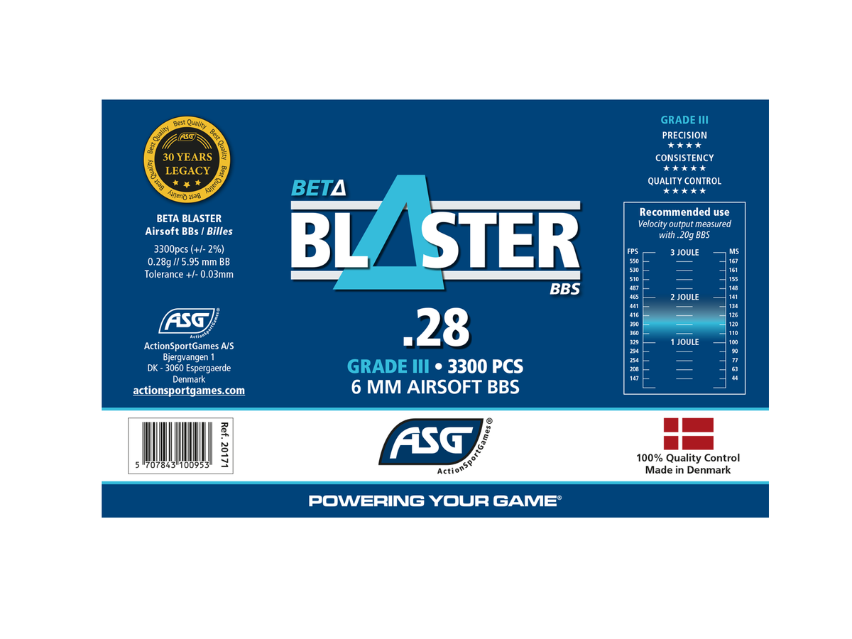 Beta Blaster kugler, 0,28 g, 3300 stk. - flaske