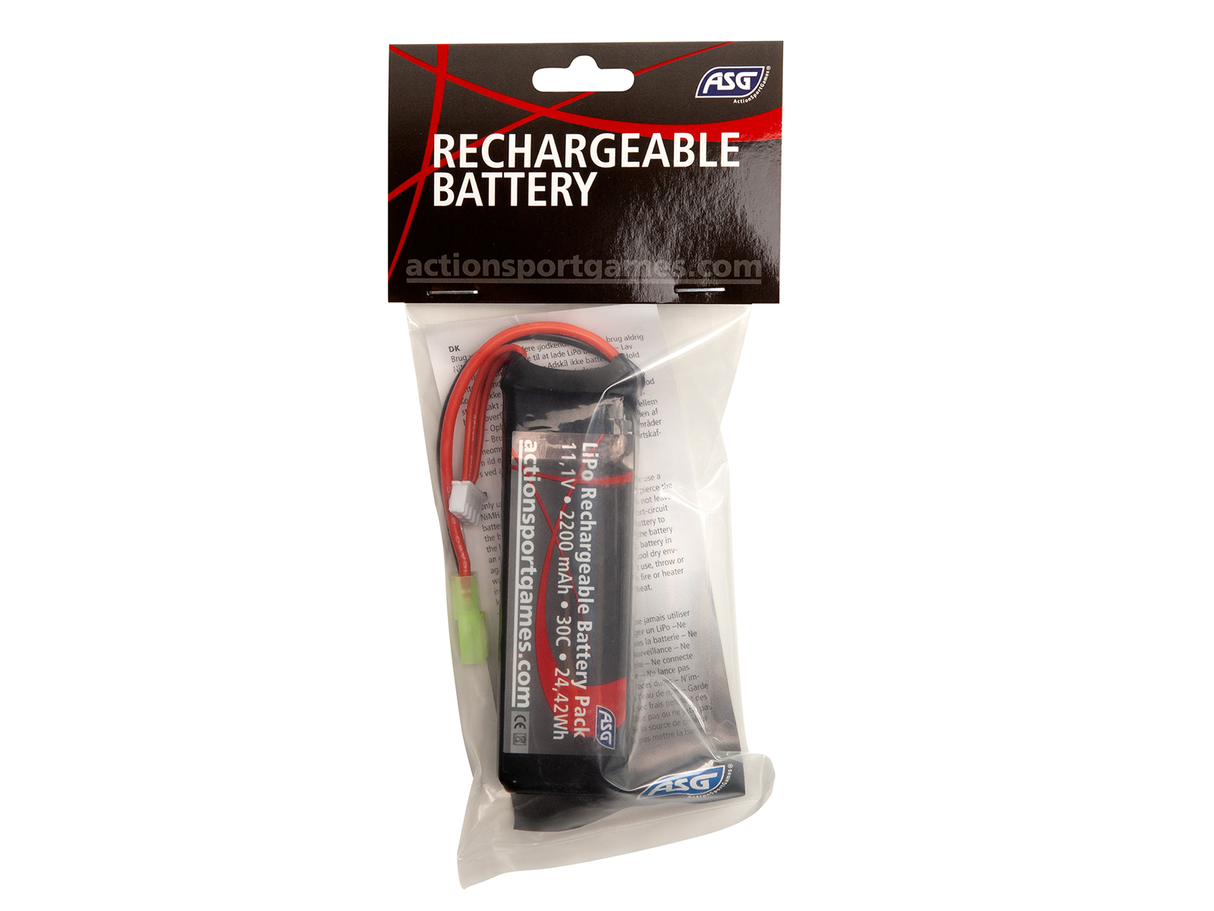 ASG-batteri - 11.1V 2200 mAh 30C LiPo Tamiya-stik