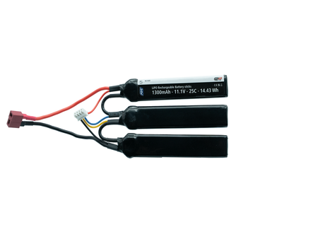 11.1v Li-Po Battery 1300 mAh, 25C, 3 stick, T-Plug