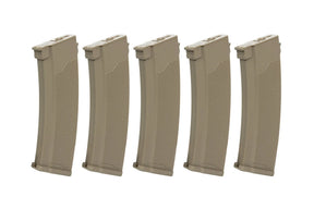 Set of 5 S-Mag magazines for J series - Hi-cap - Tan