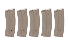 Set of 5 low-cap 70-ball metal magazines Specna Arms Flat Dark Earth