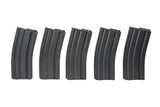 Set of 5 mid-cap magazines for 140 rounds for M4/M16 replicas - black