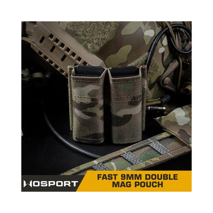 FAST Type Double 9 mm magasinficka – Multicam