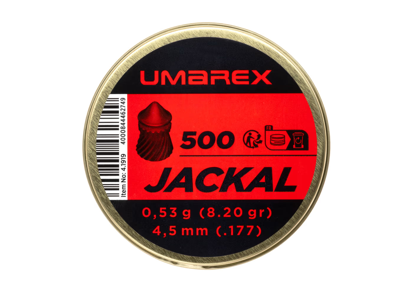4,5 mm Jackal Pointed-kulor 0,53 g 500 st