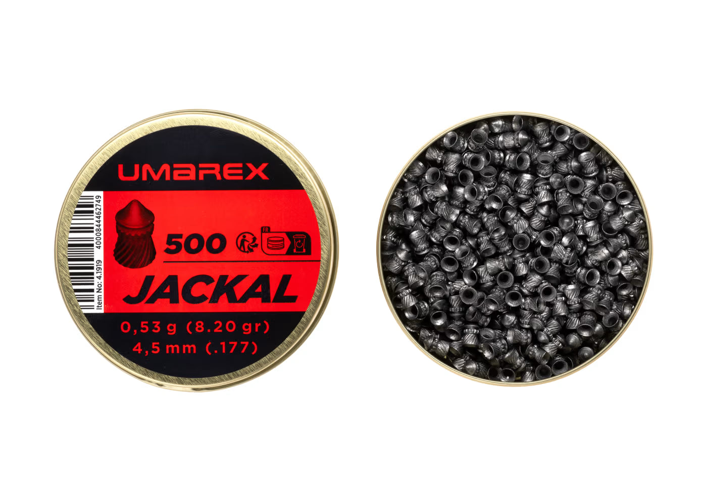 4,5 mm Jackal Pointed-kulor 0,53 g 500 st