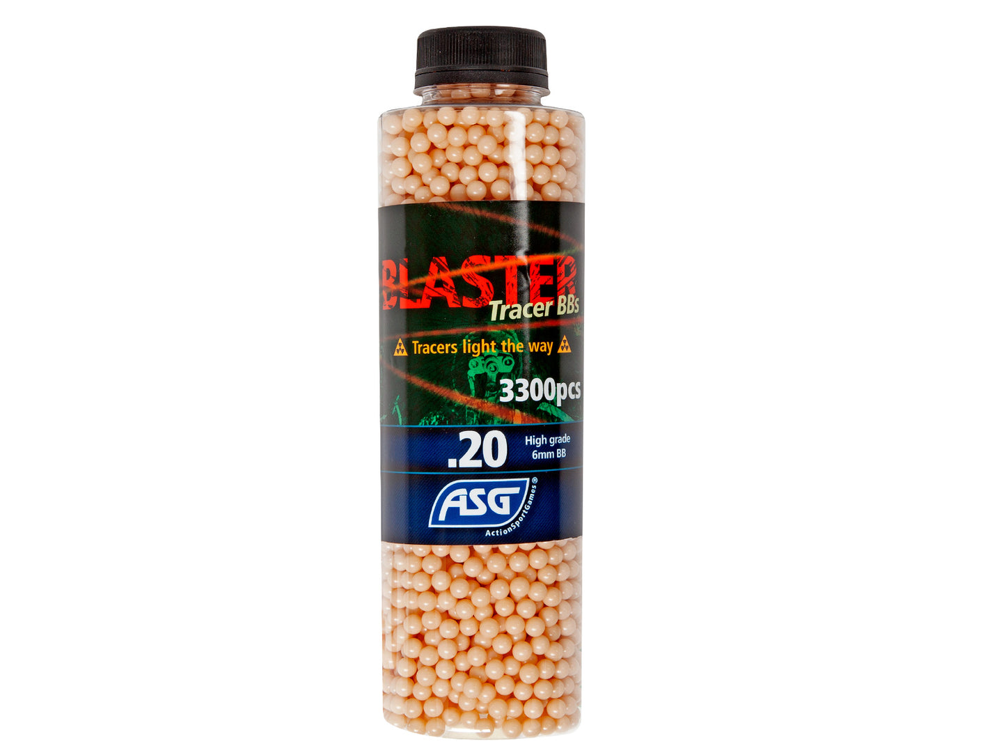 Blaster Tracer, 0,20g, airsoft BB, 3300 st. flaska - röd