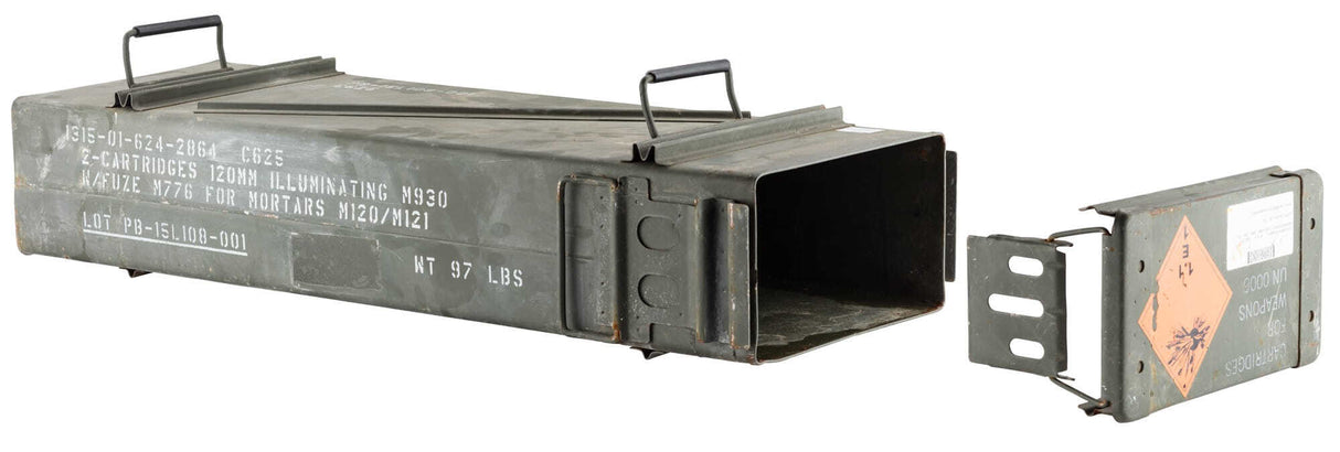Begagnad ammunitionslåda 120 mm