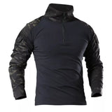 Black multicam combat shirt med albuelommer og velcro | Airsoftgeek