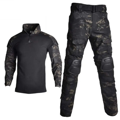 Militær bukser og combat shirt sort multicam med lommer | Airsoftgeek