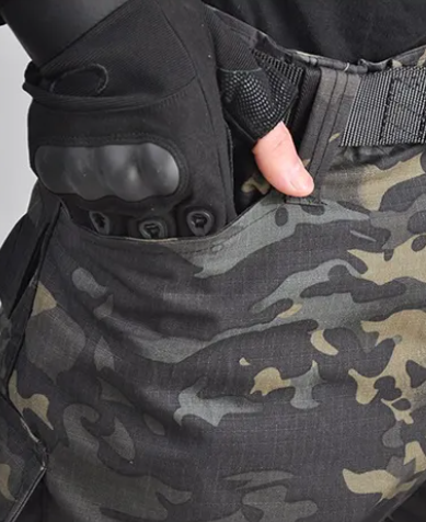 Militær bukser og combat shirt sort multicam med lommer | Airsoftgeek