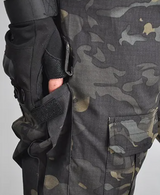Militær bukser og combat shirt sort multicam med lommer | Airsoftgeek