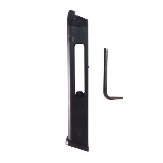 Glock Extended CO2 magasin 48 skuds matsort metal | Airsoftgeek