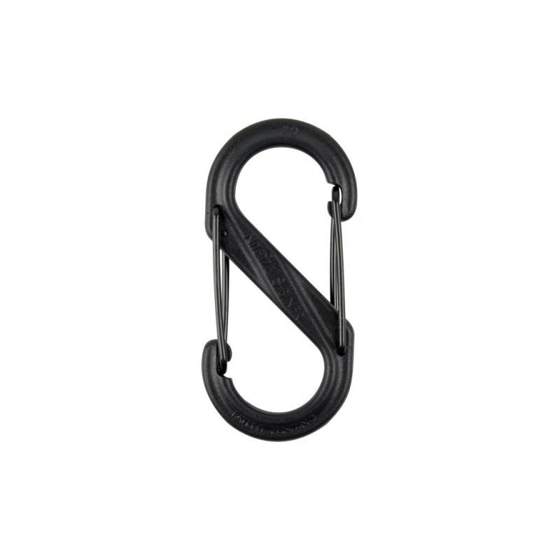 S-BINER® PLAST DUBBEL KARBINHAKE, SVART - STORLEK 2