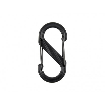 S-BINER® PLAST DUBBEL KARBINHAKE, SVART - STORLEK 2