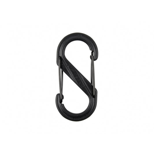 S-BINER® PLAST DUBBEL KARBINHAKE, SVART - STORLEK 2